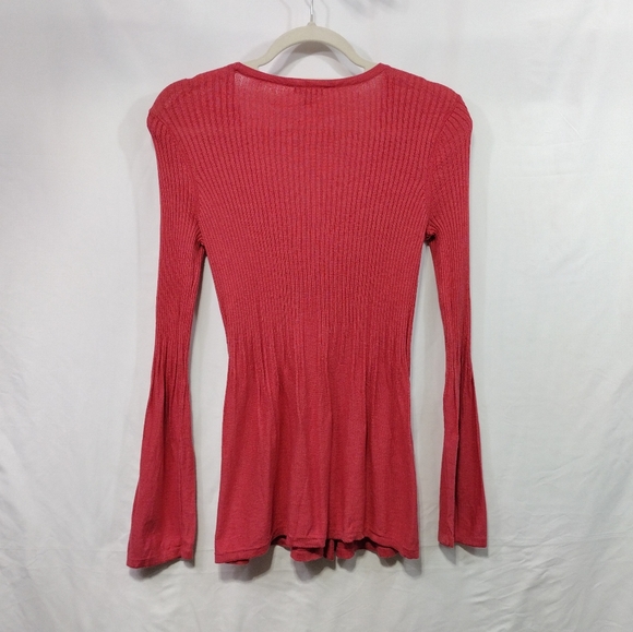 J. Jill Silk Cardigan Women's S Red Textured Summer Beach Coastal Vacation - Picture 4 of 8